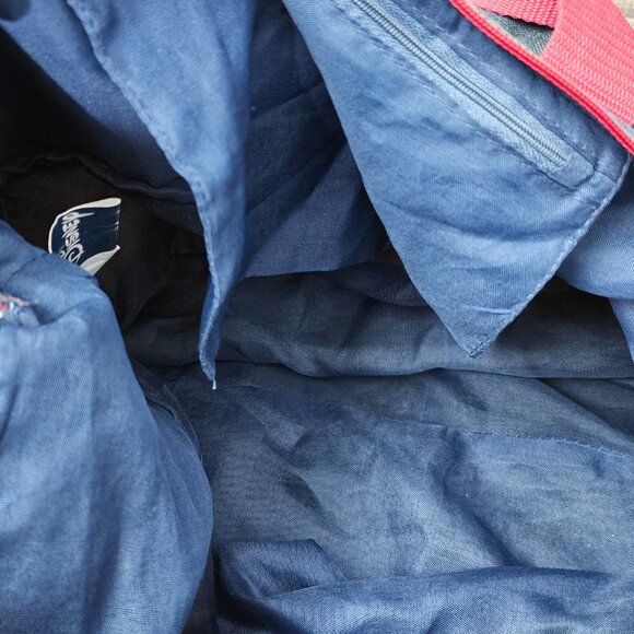 Disney Vintage 90's Expandable Duffle Cotton Denim Leather Weekend Bag & Hat - Picture 4 of 15